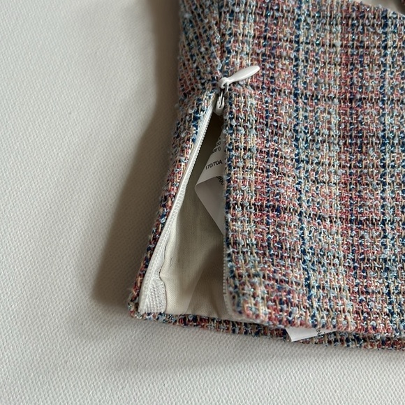 NWOT Zara Blue Pink Check Tweed  Bralette size Medium - Picture 5 of 8